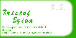 kristof sziva business card